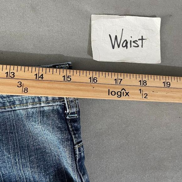 Y2K Zoey Beth Denim Skirt Size Medium Low Rise Mini Blue Jean Embellished Bling - Picture 8 of 10